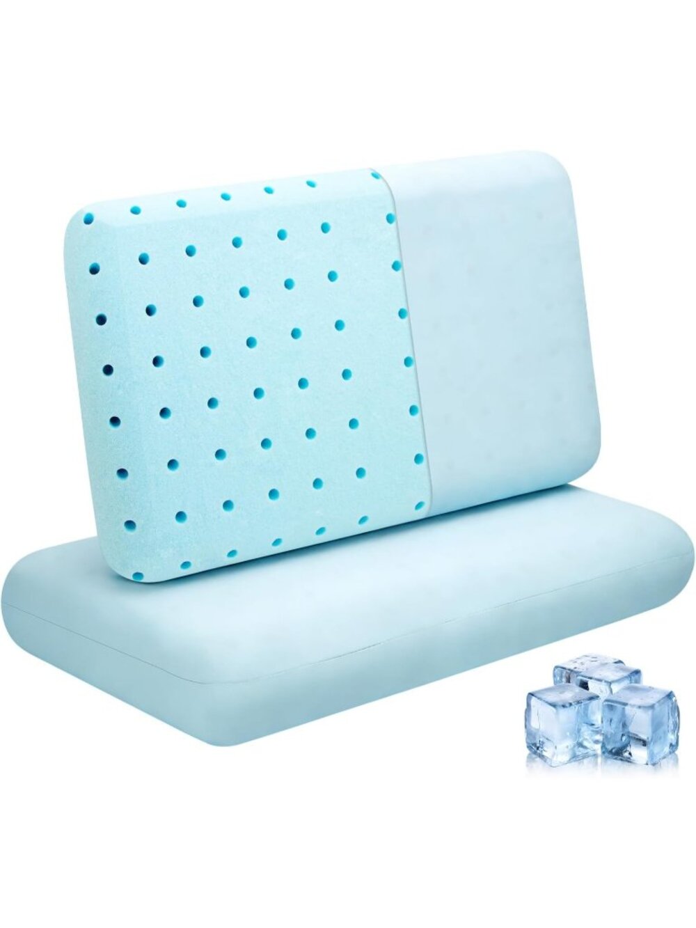 〽️King Size Memory Foam Cooling Pillow 2 Pack Slow Rebound Pillow Washable Cover